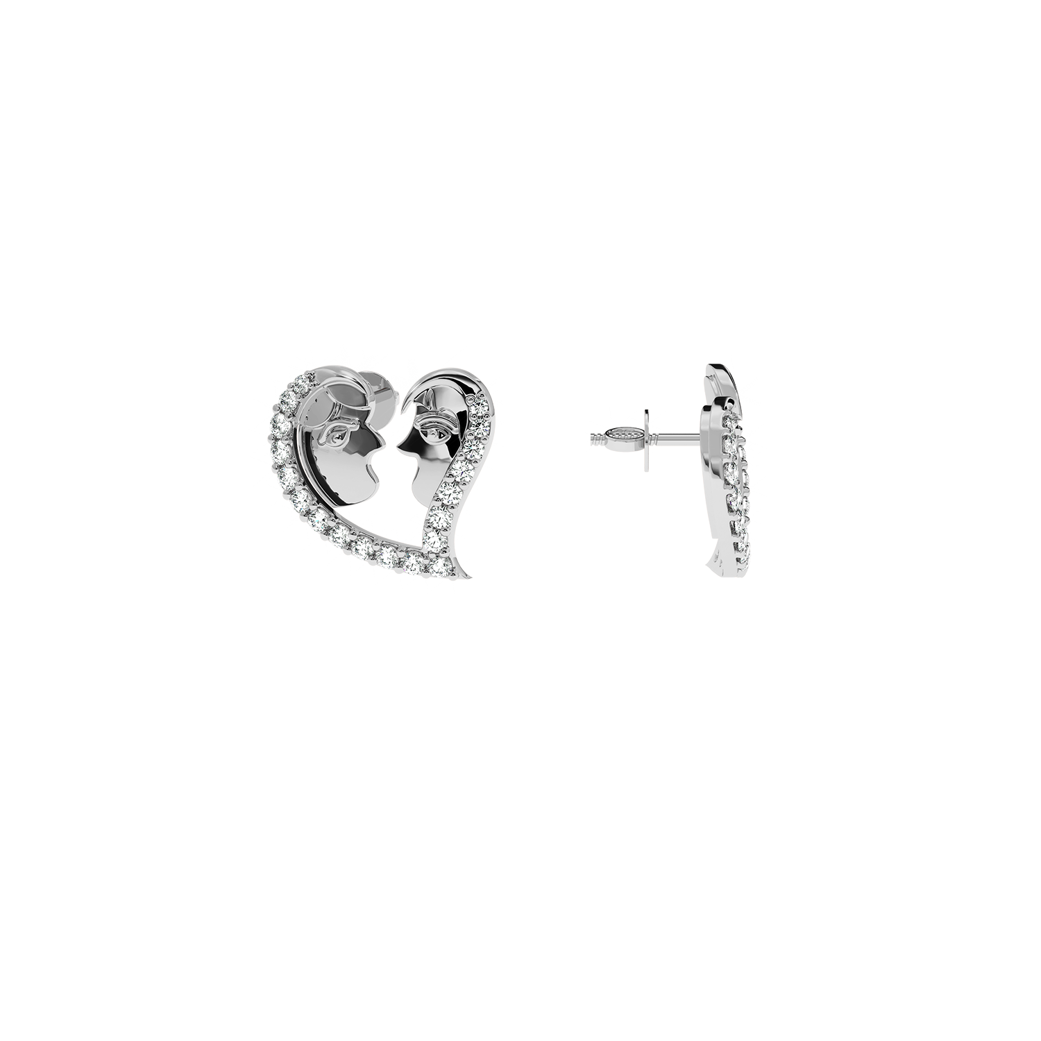 Solitairekart -0.33ct Lab Diamond Couple Face Earrings